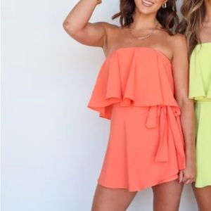 Orange vestique boutique romper nwt